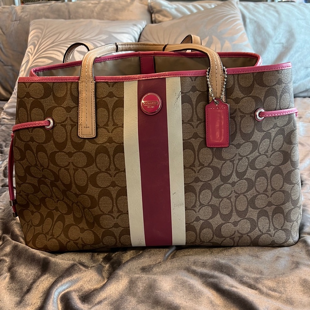Coach pink tote